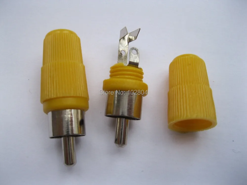 Желтый разъем RCA для аудио и видео (без мягкого хвоста) 500 шт. в партии|plug connector|connector