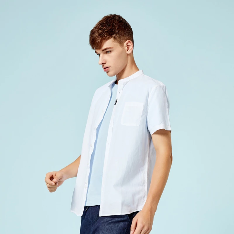 SEMIR, мужская рубашка, весна, одноцветная, стильная, хлопок, лен, мужская повседневная рубашка, мужская Тонкая рубашка с коротким рукавом