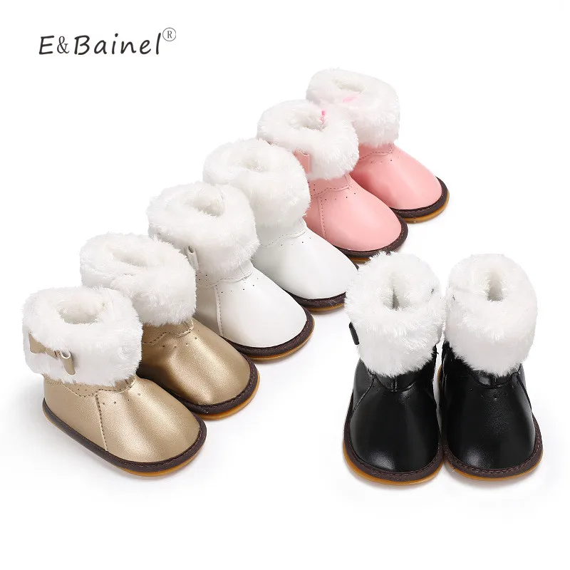 

PU Leather Baby Winter Shoes Snow Boot Newborn Infant Toddler First Walkers Warm Girls Boys Anti-Slip Prewalker Baby Boot Booty