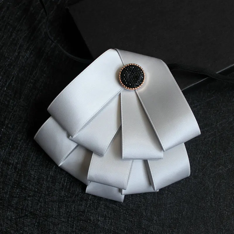 Light Grey Bow Tie Мужской женский свадебный шейный воротник рубашка лента галстук-платок роскошный банкетный галстук Стразы сплав кристалл галстуки-бабочки аксессуары - Цвет: Light Grey Bow Tie