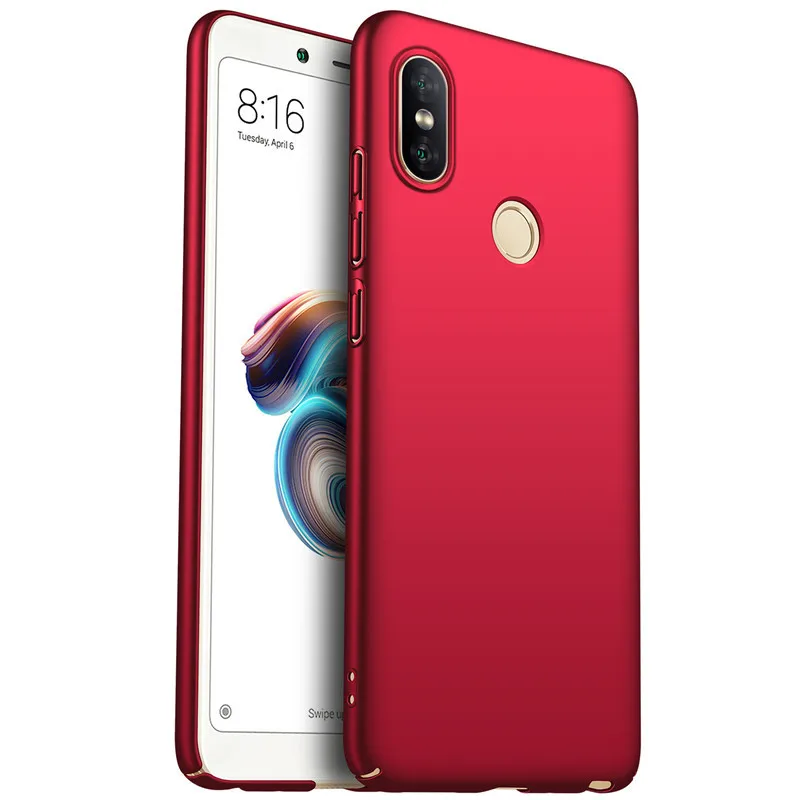 For Xiaomi Redmi Note 5 Pro Case Cover Mofi Hard Back Soild Color Black Blue Red Rose Gold Simple |