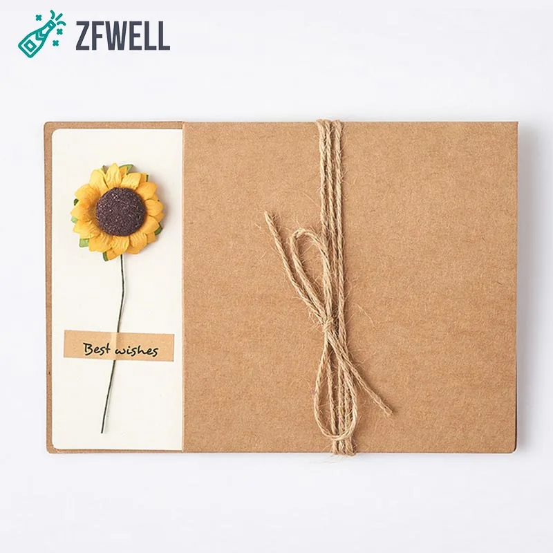ZFWELL 1 шт. винтажная крафт бумага сушеные цветы сделай сам поздравительная