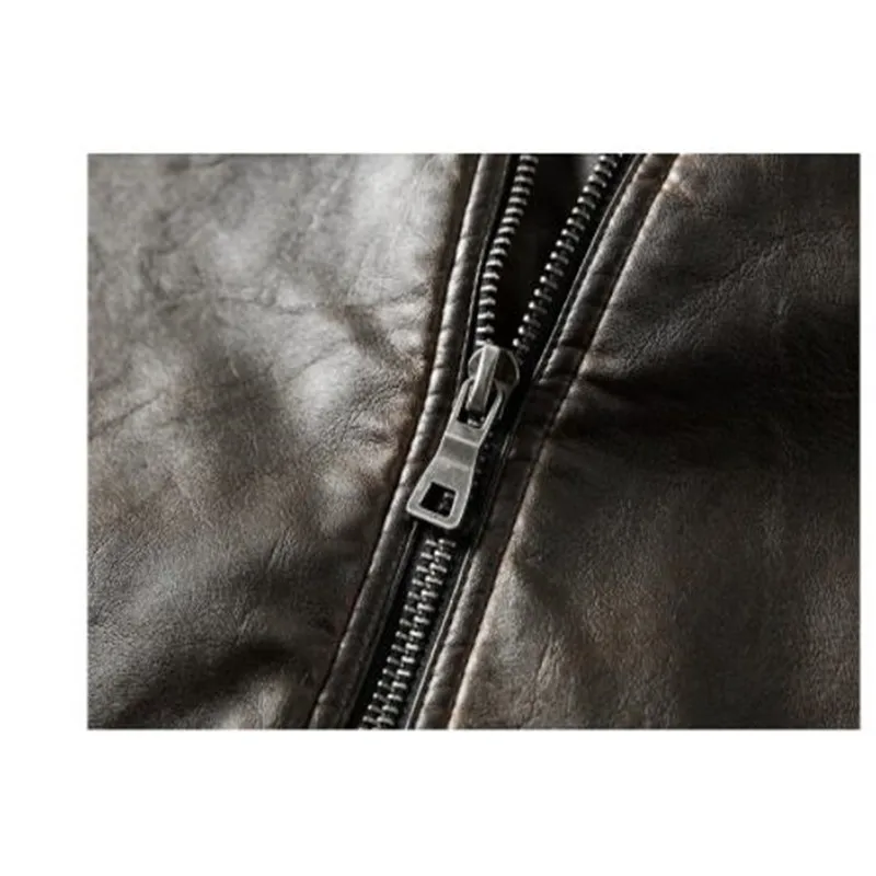 Куртка из натуральной кожи Мужская винтажная коричневая черная зимняя теплая