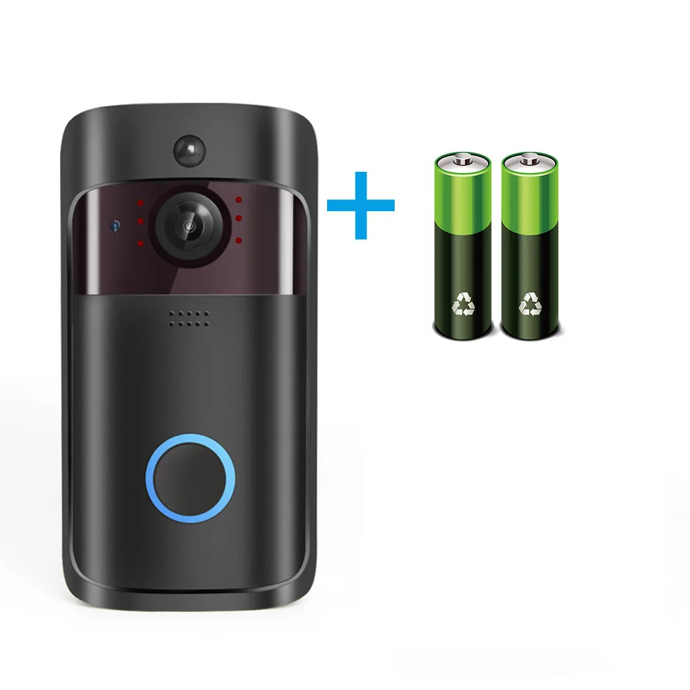 Battery 1.0MP 720P беспроводной Wifi видео дверной звонок Камера Безопасности двухсторонний аудио умный Wi-Fi дверной звонок видеодомофон ночное видение приложение Tosee - Цвет: Battery