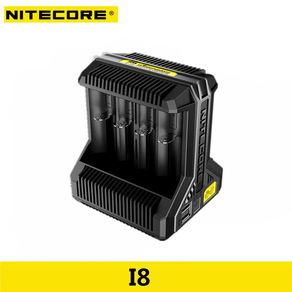 Зарядное устройство NITECORE Intellicharge I8 с 8 слотами автоматически обнаруживает и