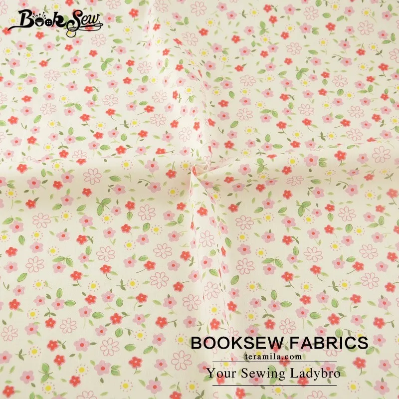 Хлопчатобумажная ткань с цветочным принтом мягкая для шитья самостоятельного