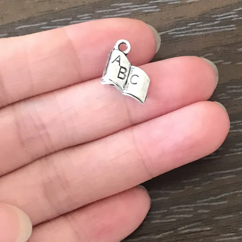 Ювелирные изделия сделай сам подвески из цинкового сплава в виде ABC книги для