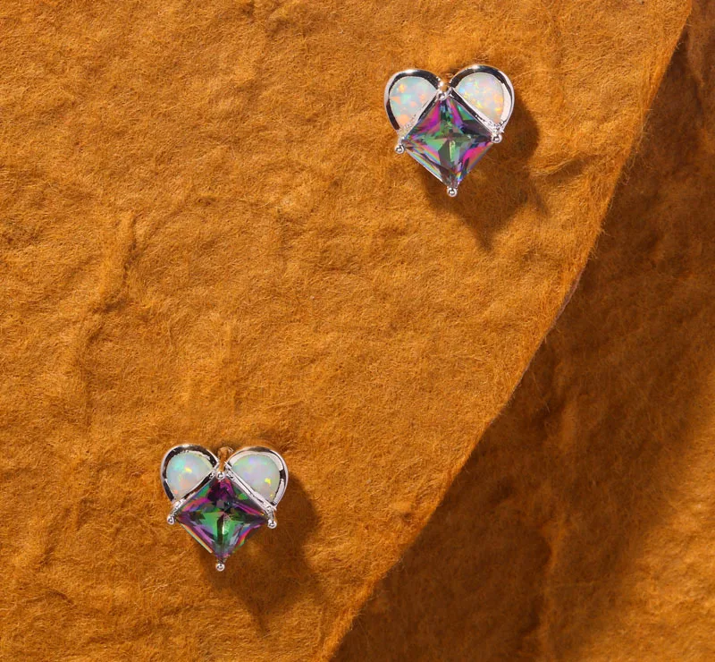 CiNily создан Белый Синий огненный опал мистический Цирконий Посеребренные оптовая