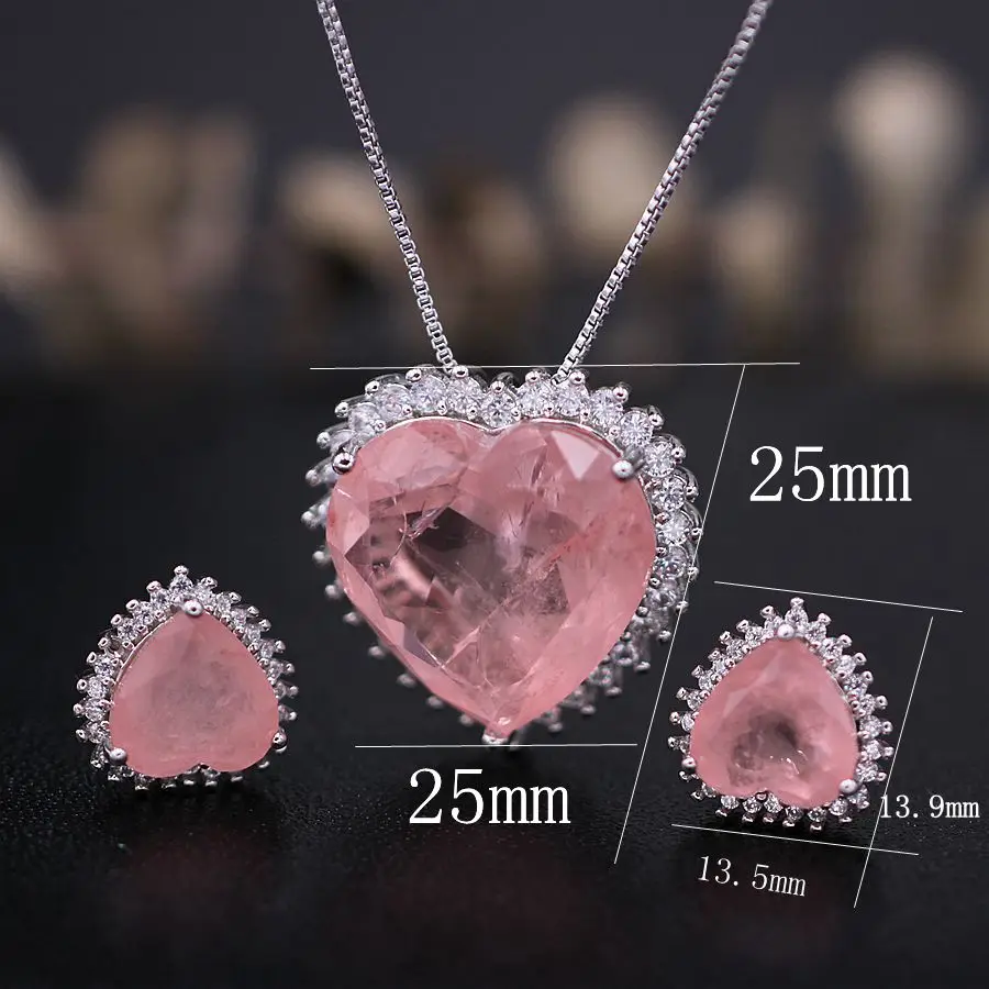 Серьги-гвоздики и ожерелья с подвеской в форме сердца | Наборы украшений