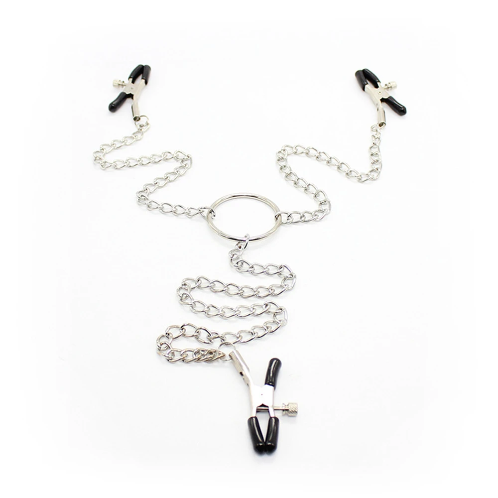 Зажимы для сосков с металлической цепью Регулируемый груди зажимы половых губ
