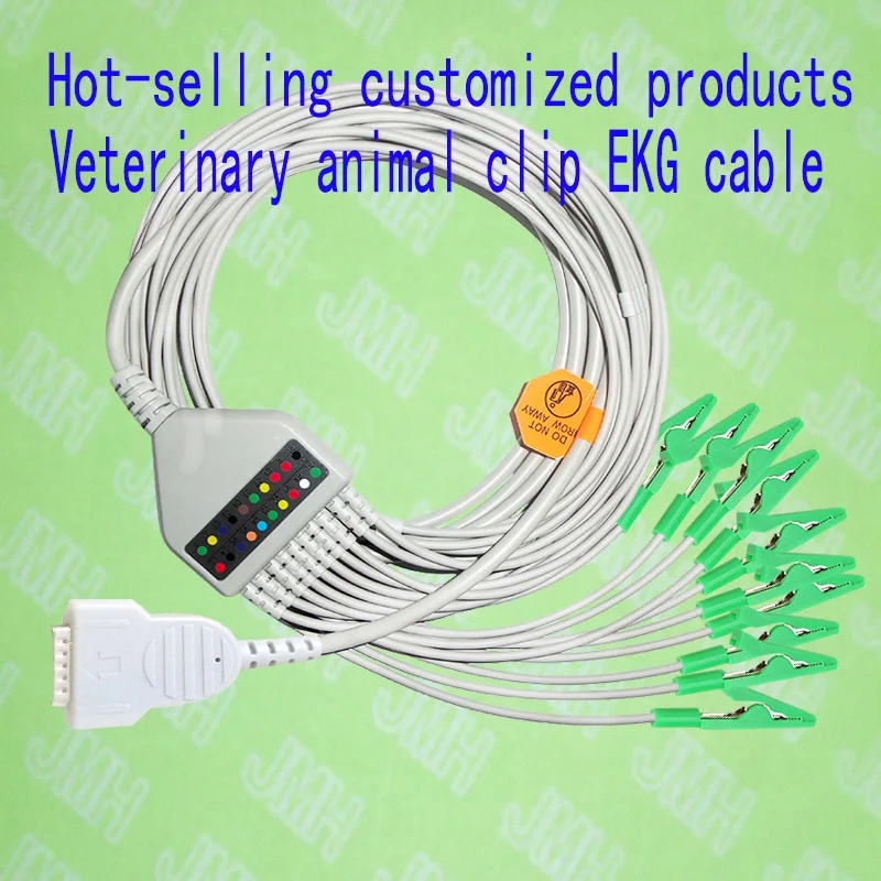 Custom product Compatible Marquette/Hellige MicroSmart, MAC500/1100/1200/1200ST Veterinary animal clip EKG/ECG 10-Lead cable