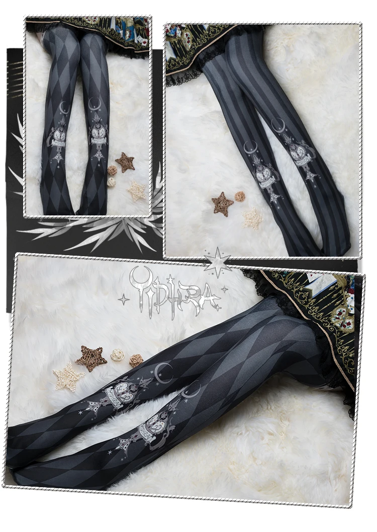 Цирк Клоун плед полоса печати 80D бархат весна и осень косплей Лолита Плотные чулки для подарка