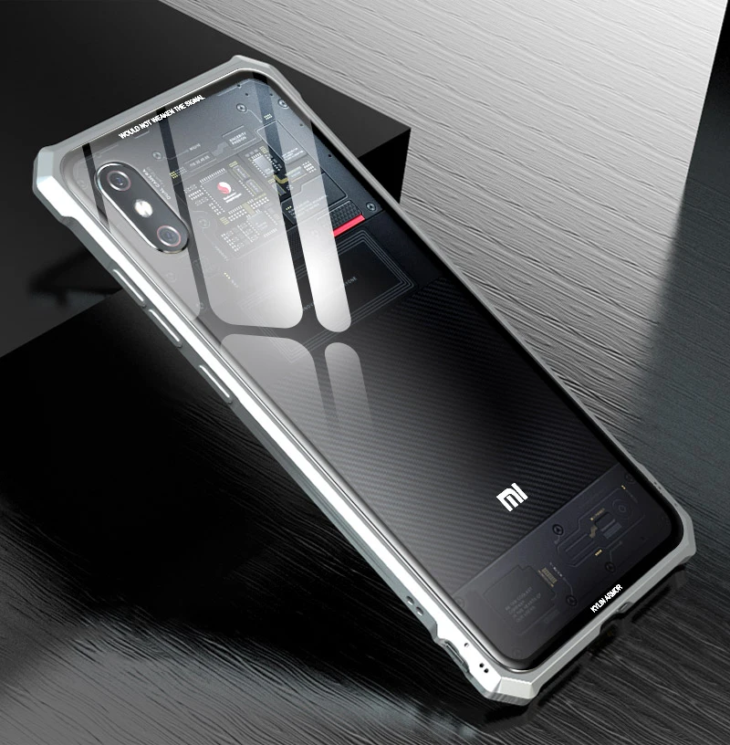 Для Xiaomi mi 8 чехол Роскошный Жесткий металлический алюминиевый сплав прозрачное стекло Броня противоударный чехол для телефона mi 8 Explorer чехол