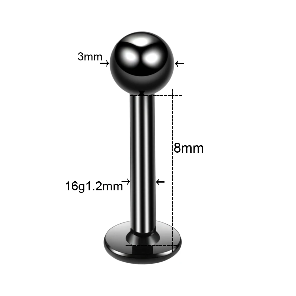 1.2x8x3mm Labret 1 шт. стальной черный бесшовный шарнирный носовой обруч перегородка кликер пирсинг Сердце Звезда губная серьга, кольцо хряща уха трагус сексуальные ювелирные изделия - Окраска металла: 1.2x8x3mm Labret