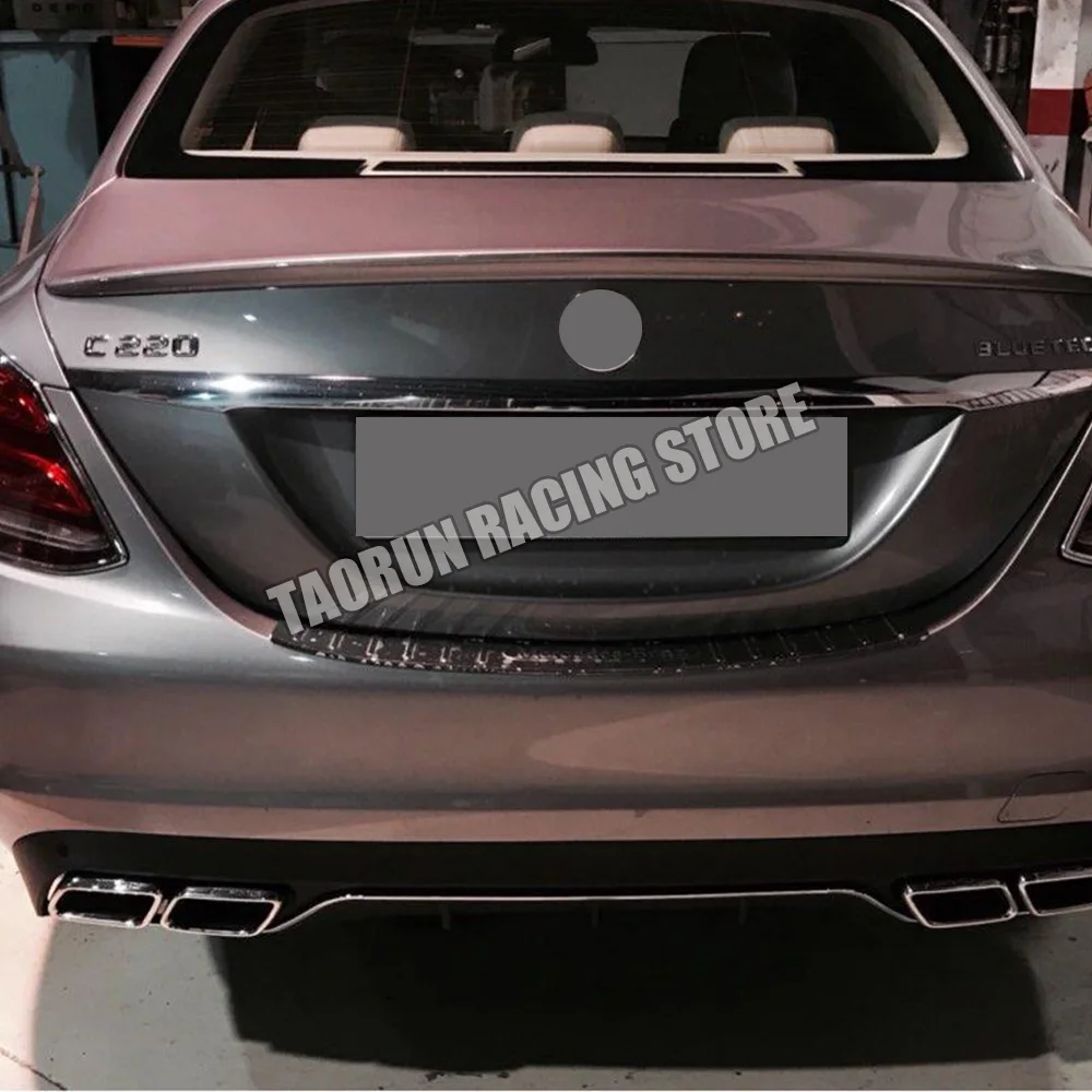 C63 стиль PP задний бампер диффузор с выхлопными наконечниками для Benz W205 седан S205 Wagon C180 C200 C300 C400 стандартный бампер 15-22