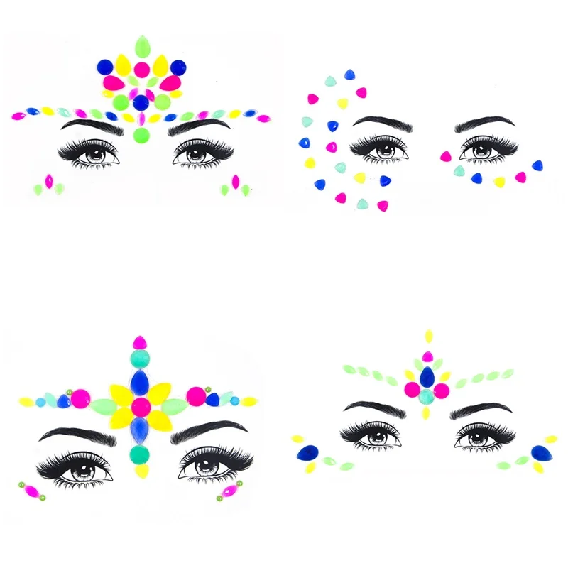 Временные блестящие тату наклейки Стразы драгоценные камни для лица праздничные