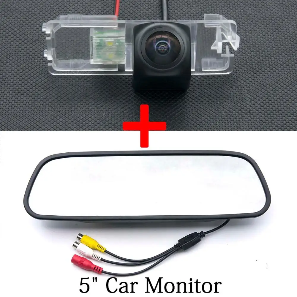 Camera 5 inch Mirror Fisheye 1080 P MCCD Starlight автомобиля обратный Камера парковки " монитор для VW Magotan Golf Polo Jetta Passat B6 b7 CC Bora Amarok - Название цвета: Camera 5 inch Mirror