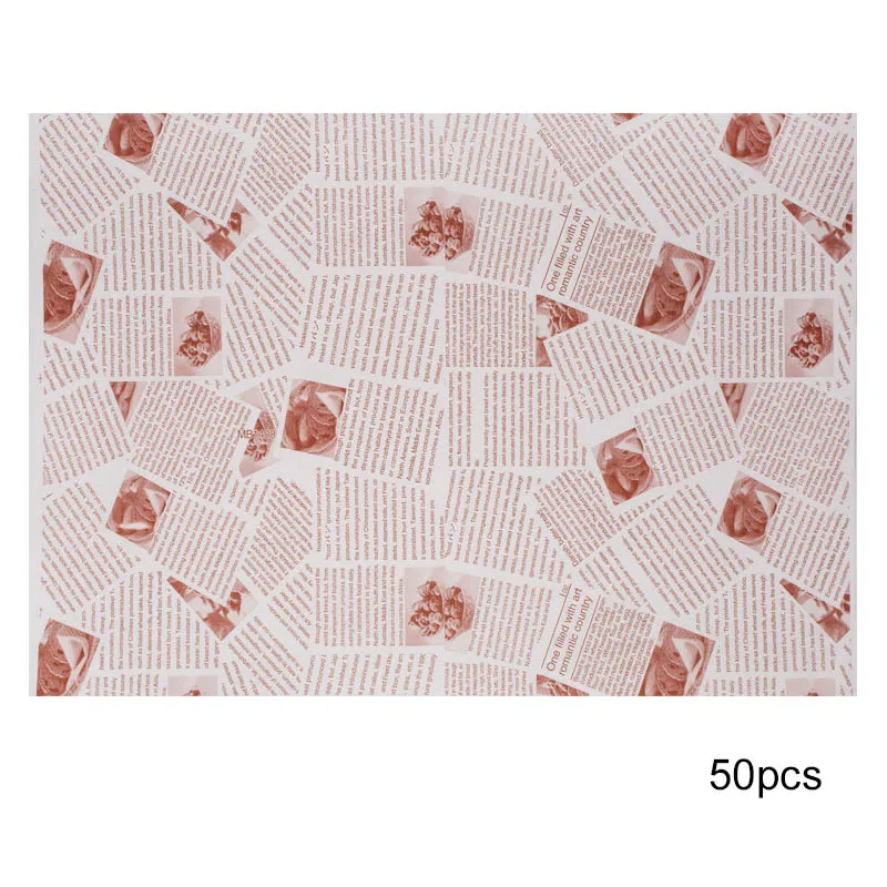 02 50pcs 50/100 шт пергамент Бумага Еда Класс смазка Бумага хлеб сэндвич Гамбургер картофель фри обертки шоколада печенья масла Бумага Еда выпечки инструменты - Цвет: 02 50pcs