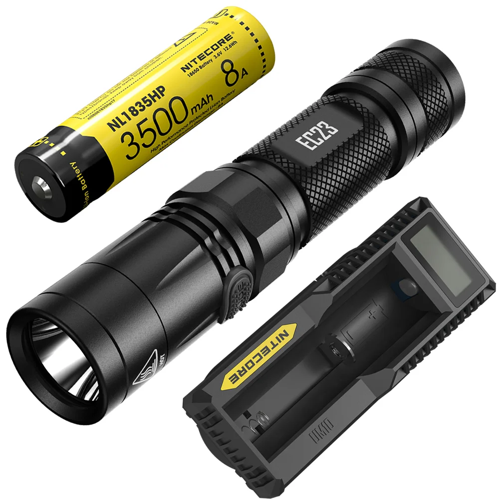 NL1835HP 3500mAh 8A Топ продаж NITECORE EC23+ UM10 зарядное устройство+ перезаряжаемый аккумулятор 18650 водонепроницаемый уличный походный портативный фонарь - Испускаемый цвет: NL1835HP 3500mAh 8A