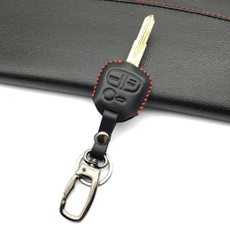 B Style black Высокое качество для MITSUBISHI OUTLANDER PAJERO Lancer EX/для Mitsubishi ASX кожаный чехол для ключей с 3 кнопками - Название цвета: B Style black