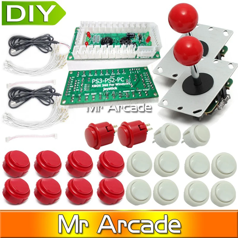 Аркадный джойстик набор сделай сам USB кодировщик для ПК/ps2/PS3 Sanwa аркадных игр +