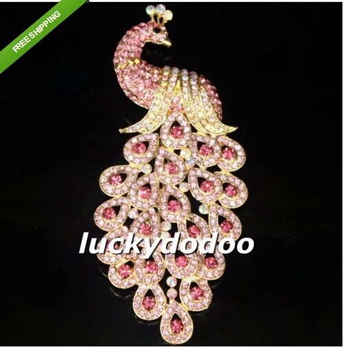 Новая мода со стразами павлин птица брошь Шпильки Свадебные ювелирных изделий