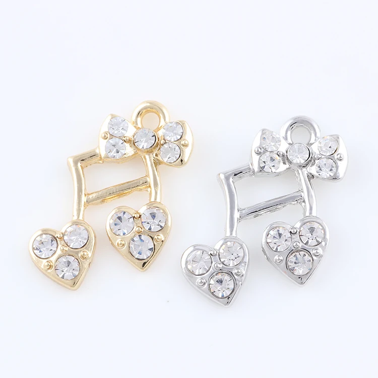 Модные Подвески 20*20 мм с музыкой ювелирные изделия посеребренные кристаллы