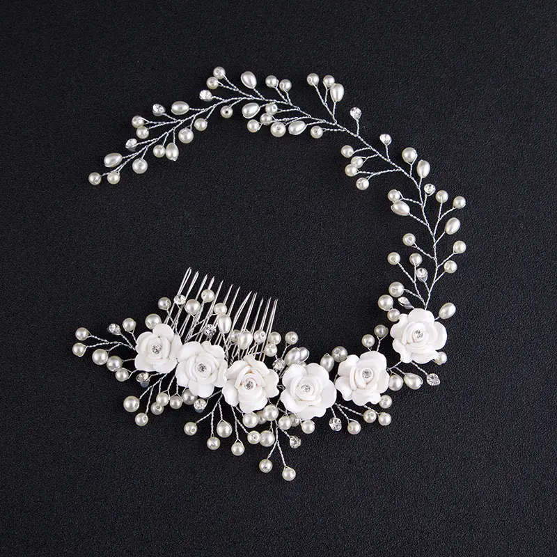 Женская расческа для волос невесты заколка на свадьбу украшения из цветов ручной