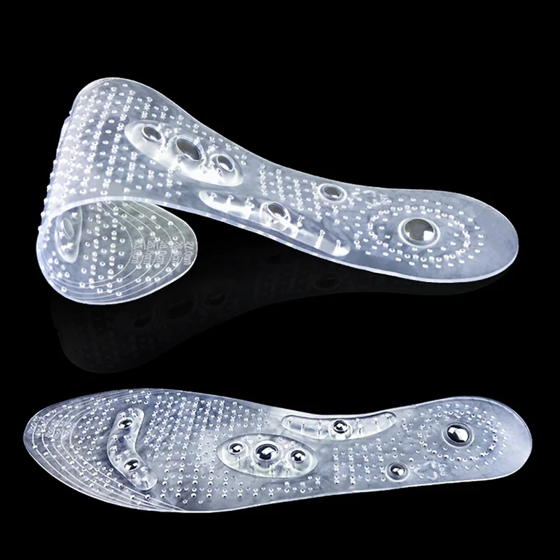 Новинка хит 1 пара Массажная стелька с магнитной аркой прозрачная Акупрессура