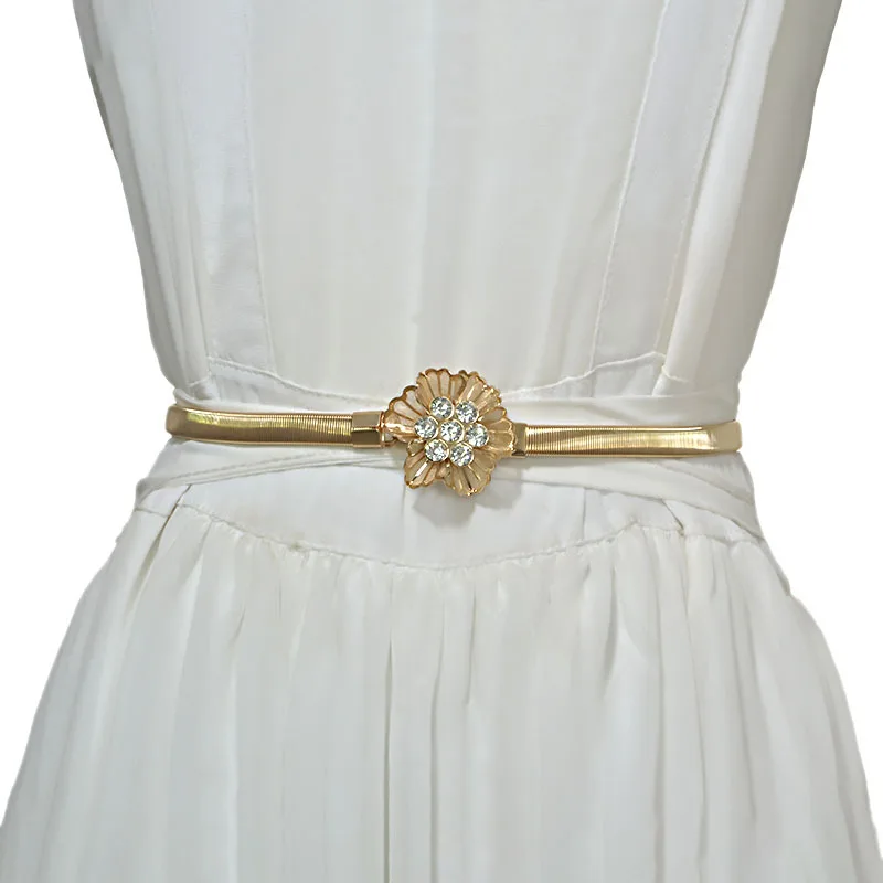 Мода горный хрусталь пояса девушки талии металлической цепочкой ремни на талию