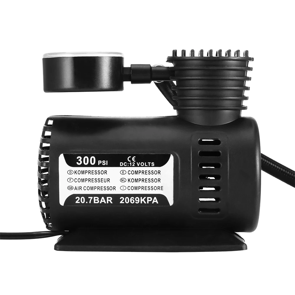 TiOODRE DC 12 В 300PSI автомобильный шинный насос воздушный компрессор с манометром для