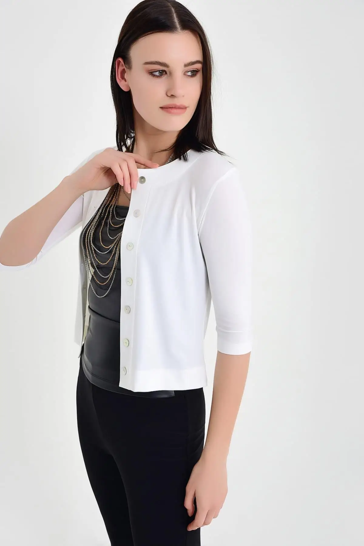 Laranor женский белый мини-кардиган 19L6596 |