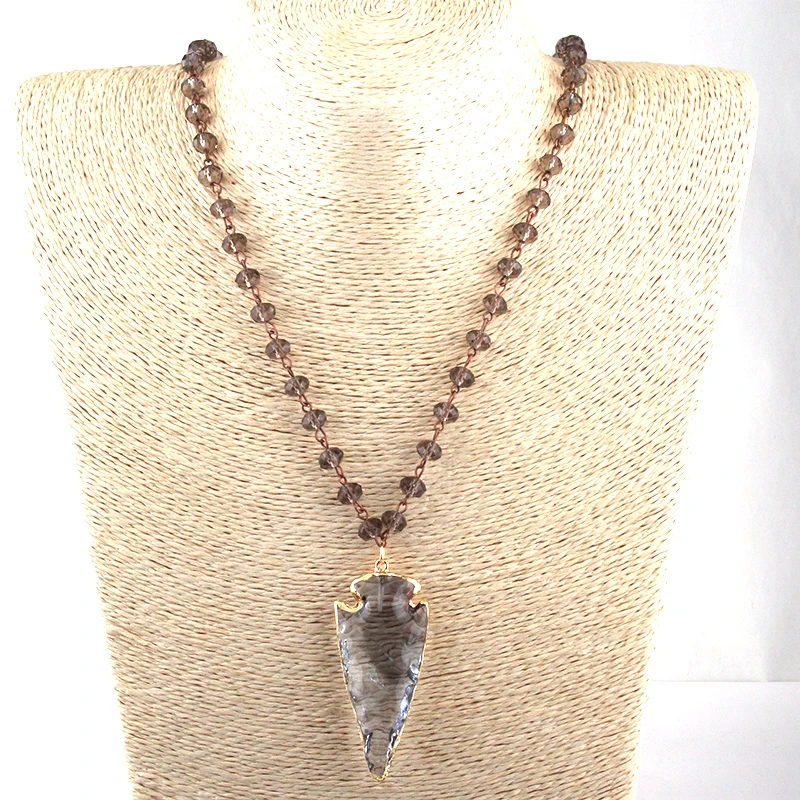 Ожерелье с подвеской в виде стрелы модное винтажное ожерелье кристаллами форме