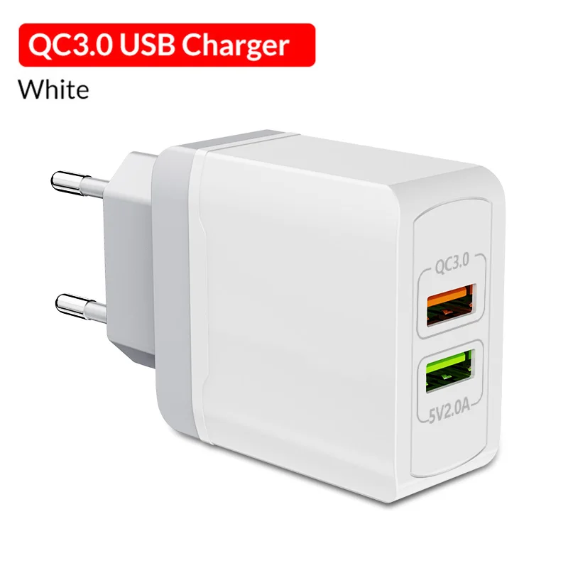 EU QC3.0 USB Charger ZNP Quick Charge 3,0 28 Вт QC 3,0 адаптер зарядного устройства с двойным USB ЕС Путешествия стены мобильного телефона Быстрая зарядка для iPhone samsung Xiaomi - Тип штекера: EU QC3.0 USB Charger
