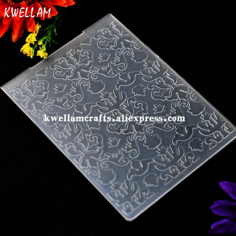 Flowers Plastic Embossing Folder For Scrapbook DIY Album Card Tool Template 10.6x14.5cm KW7073108 | Дом и сад