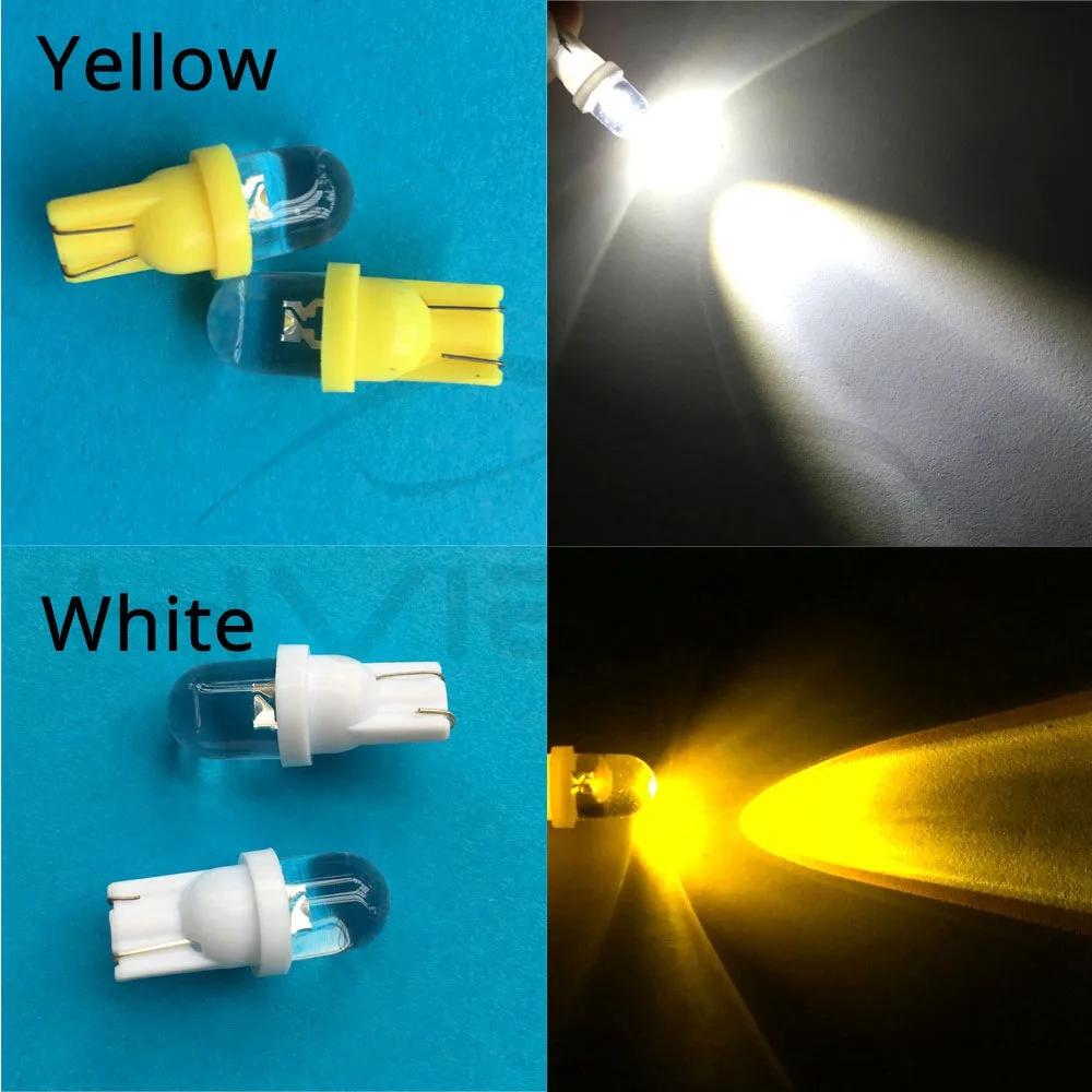 10X белый красные, синие Зеленый Желтый RGB T10 W5W 168 194 501 1smd автомобильный клиновидный светильник сторона приборной панели лампа для подсветки номерного знака AC/DC 12V