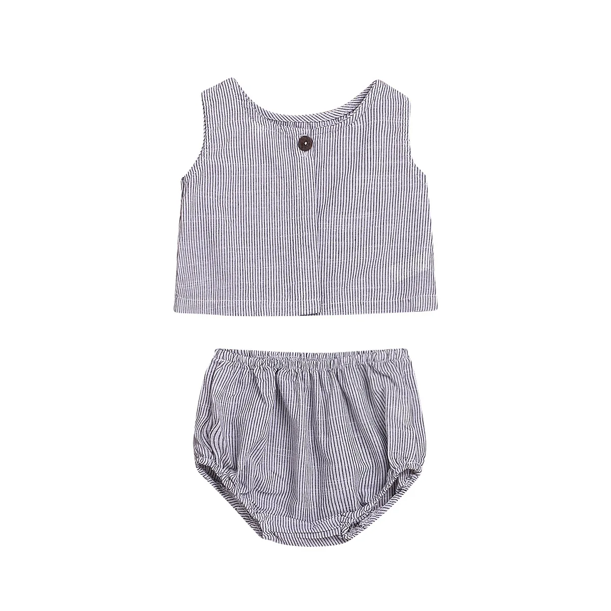 Повседневный летний набор одежды в полоску для новорожденных девочек от 0 до 18