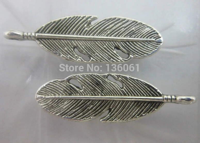 Винтажные серебряные романтические подвески-перья из сплава Подвески для