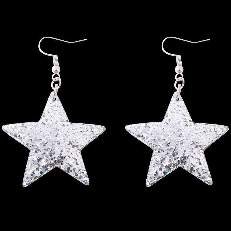 Женские серьги-подвески с сердечками и звездами висячие ювелирные украшения