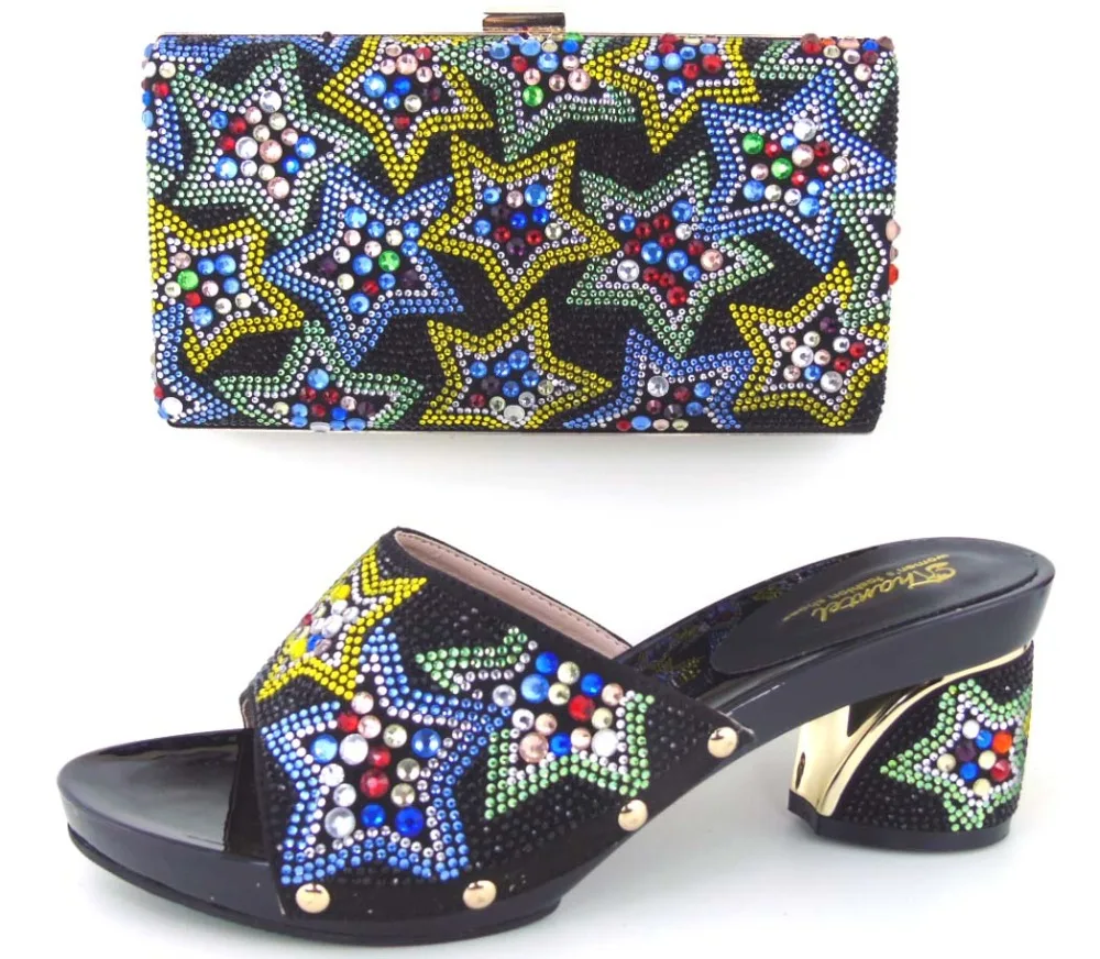 Италия Обуви И Сумки Набор PU Материал Ткани Африканских Обувь сумки Итальянской