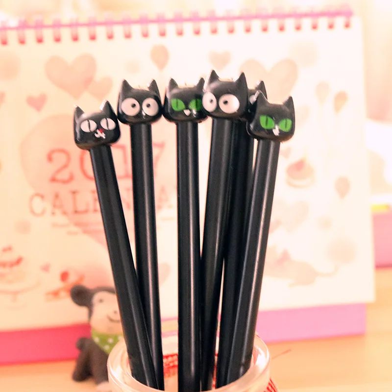 36 Pcs South Korea Creative Little Black Head  Gel Pen Black Student Office Stationery Factory Kawaii School Supplies