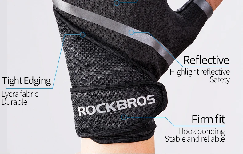 ROCKBORS Gym Anti-Slip Weight Lifting Fitness Gloves Half Finger Fitness Sports Protective Gloves Body Building Male Hand Mitten