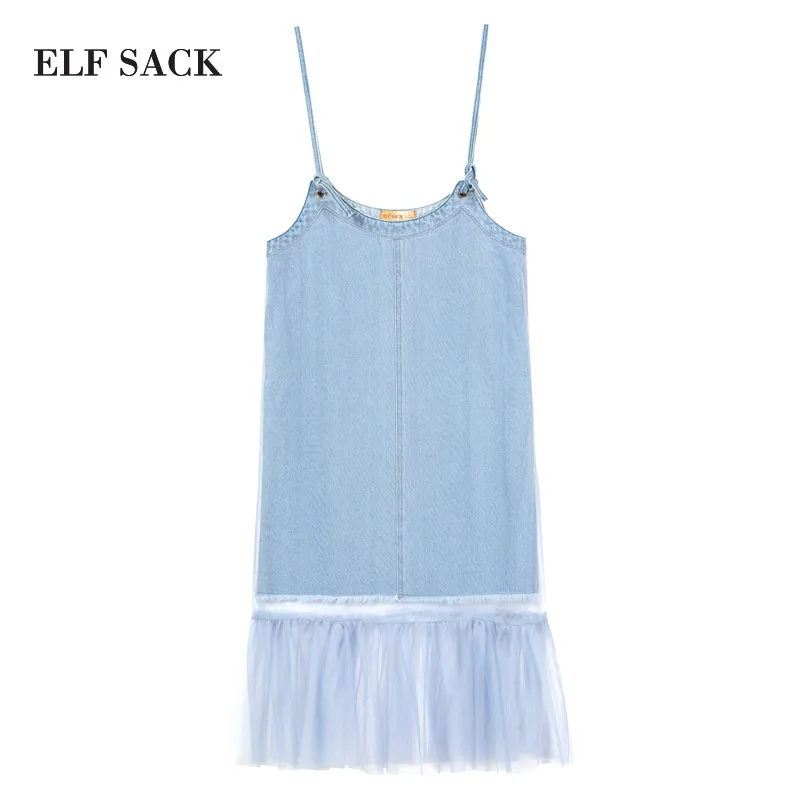 Платье ELFSACK хлопковое повседневное стильное без рукавов|Женские платья| |