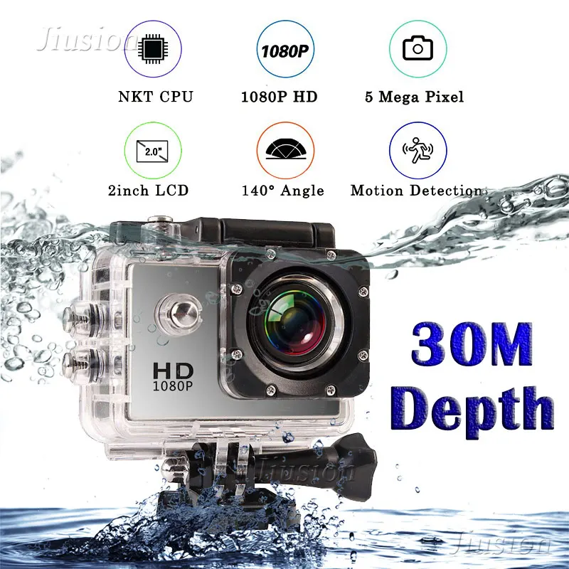 

30M Waterproof Full HD 1080P Mini Camera Sport Action Camcorder Outdoor go pro 2" Screen Helmet Micro Cam Video DV DVR Recorder