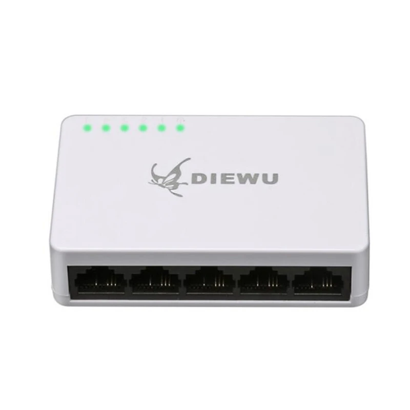 DIEWU 5 Порты Fast Ethernet RJ45 10/100 Мбит сетевой коммутатор хаб настольное ноутбук