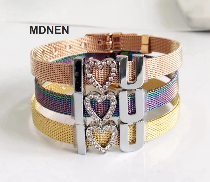 1 шт Keeper браслеты ювелирные изделия из нержавеющей стали с серебром &quotI LOVE U&quot