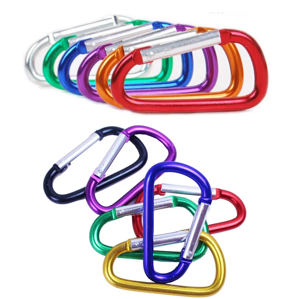 

5Pcs Camping Tools Aluminum Alloy D-Ring Locking Carabiner Clip Keychain Rope Survial Rescue Mountaineering Carabiners Hook