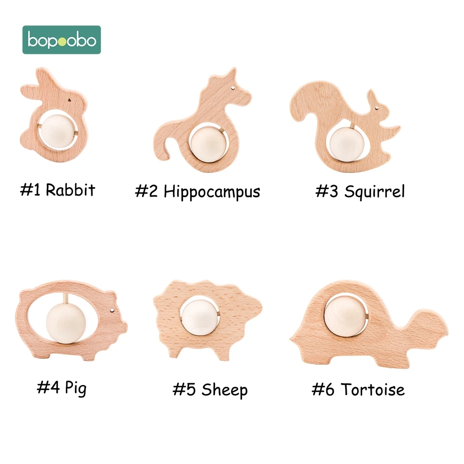 Bopoobo 1 шт. деревянный Прорезыватель Прорезыватели для зубов Органическая