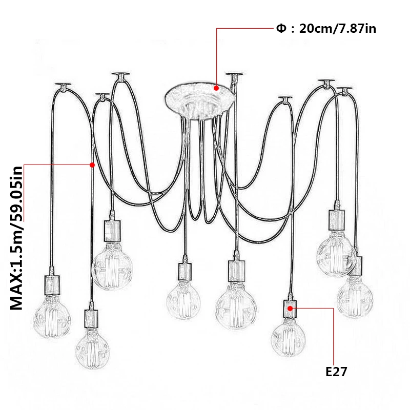 Светодиодная лампа Эдисона E27 в стиле сделай сам винтажный Домашний Светильник