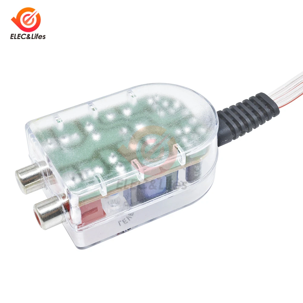 12V автомобиль аудио с высоким и низким RCA линия сабвуфер аудио импедансный конвертер низкая аудио фильтр аудио выход